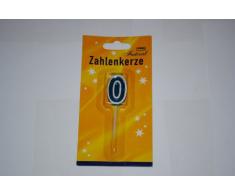 Idena Geburtstagskerze rot Nr.0 blau, Wachs, 15.3x8x1 cm