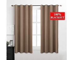 MIULEE Verdunkelungsvorhang, 2 Vorhänge für Schlafzimmer, silberfarben Modern 52W x 54L braun