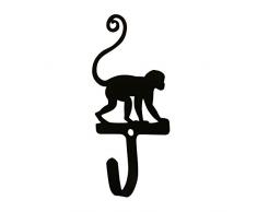 Village Wandhaken, Schmiedeeisen, 11,4 cm, Affen-Design