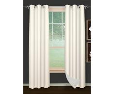 Safdie & Co. 2 Pcs Set Vorhang Panel Brick Blackout 84L Elfenbeinfarben