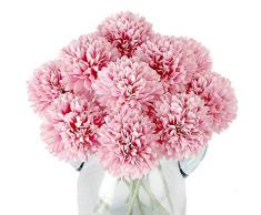 Blooming Paradise Künstliche Blumen aus Seide, Chrysanthemen-Ball, Hortensien-Arrangements, Hochzeitssträuße, Dekoration, Zuhause, Küche, Garten, Party, Tisch, Blumendekoration dunkelrosa