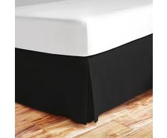 Zen Bambus Ultra Weiche Bett Rock – PREMIUM, umweltfreundlich, hypoallergen, und knitterfrei Bambus Staub Rüsche mit 35,6 cm Drop, Bambus, schwarz, Twin