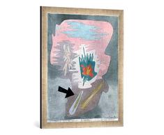 Gerahmtes Bild von Paul Klee Stilleben, Kunstdruck im hochwertigen handgefertigten Bilder-Rahmen, 50x70 cm, Silber Raya