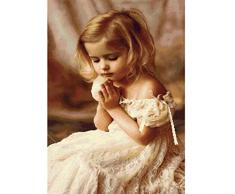 OneHippo 5D DIY Kristall Diamant Gemälde Gebet Mädchen Malen nach Zahlen Kits (35 x 50 cm) Praying Girl