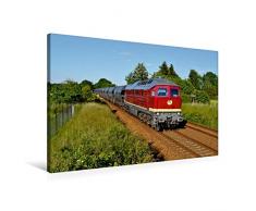 Premium Textil-Leinwand 90 x 60 cm Quer-Format 132 293 mit einem Getreidezug bei Medewitz (OL) am 06.06.2016 | Wandbild, HD-Bild auf Keilrahmen, Fertigbild auf hochwertigem Vlies, Leinwanddruck von Robert Heinzke