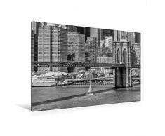 Premium Textil-Leinwand 120 x 80 cm Quer-Format NEW YORK CITY Brooklyn Bridge & Manhattan Skyline | Wandbild, HD-Bild auf Keilrahmen, Fertigbild auf hochwertigem Vlies, Leinwanddruck von Melanie Viola
