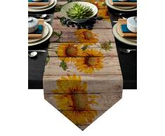 Family Decor Tischläufer mit Sonnenblumen-Motiv auf rustikalem Holzbrett, für Kommode und Kommode 13 by 90 Inch Sunflower3508lfad6573