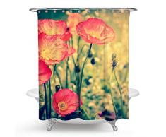 QCWN Kaktus Blumen, Vorhänge Dusche, Tropical Kaktus Blumen Blossom Bad Vorhang Langlebig und Wasserdicht Stoff Badezimmer Vorhang mit Haken. 59 L*70 W 8