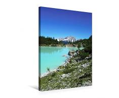 Premium Textil-Leinwand 50 x 75 cm Hoch-Format Lago di Sorapis, Cortina dAmpezzo, Italien | Wandbild, HD-Bild auf Keilrahmen, Fertigbild auf hochwertigem Vlies, Leinwanddruck von Fotografie Schwarzfischer Miriam