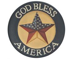 CWI Gifts Deko-Teller, Motiv God Bless America, Mehrfarbig