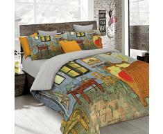 Sogni Dautore Italian Bed Linen Bettbezug, Doppelte, 100% Baumwolle, Multicolor SD08, DOPPEL