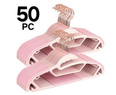 OIKA Kleiderbügel aus Kunststoff, 50 Stück Rose