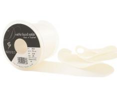 Berisfords 3501 Doppelseitiges Satinband, 20 m x 70 mm, Hochzeitsweiß