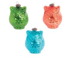 Ian Snow Glasfiguren, zur Dekoration, Eulendesign, 3er Set