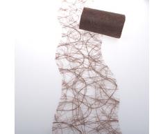 Deko AS GmbH Sizoweb Tischband Wellenschnitt Schokolade ca. 12,5 cm Rolle 25 Meter 64W 021-R