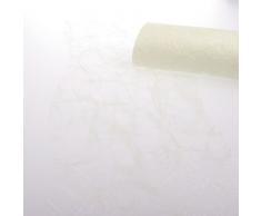 Deko AS GmbH Sizoweb Tischband Wellenschnitt sahneweiß ca. 25 cm Rolle 25 Meter 64W 001-R