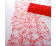 Deko AS GmbH Sizoweb Tischband Wellenschnitt leuchtrot ca. 25 cm Rolle 25 Meter - 64W 034-R 250