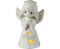 Precious Moments Inspirational Kitchen and Décor Blessed LED Angel Figurine Porcelain 183417 Figur, Porzellan, Mehrfarbig, One Size