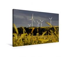 Premium Textil-Leinwand 75 x 50 cm Quer-Format Landschaft mit Windkraftanlagen | Wandbild, HD-Bild auf Keilrahmen, Fertigbild auf hochwertigem Vlies, Leinwanddruck von Martina Berg