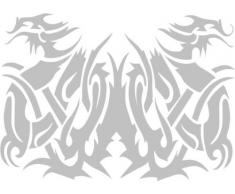 INDIGOS 4051095010104 Wandtattoo w089 Drachen 120 x 85 cm, silber