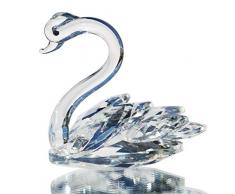 Walzer & F-Kristall Schwan Figur Briefbeschwerer, Glas Schwan Collectible Statue Tisch Mittelpunkt. Ornament Clear 2