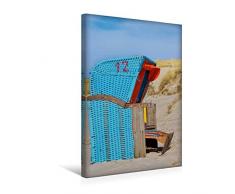Premium Textil-Leinwand 30 x 45 cm Hoch-Format Strandkorb | Wandbild, HD-Bild auf Keilrahmen, Fertigbild auf hochwertigem Vlies, Leinwanddruck von Angela Dölling