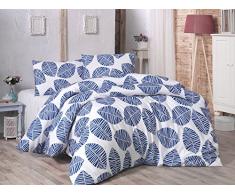 Eponj Home Bettwäsche-Set für Einzelbett 140 x 200 cm Dark Blue White
