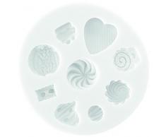 Silikomart 71.487.00.0096 Silikonform für Tortendekoration SLK387, Silikon, Leckereien, Weiß