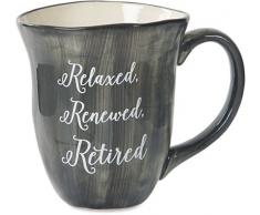 Pavilion Gift Company Emmaline ENTSPANNTES Erneuert Retired Kaffeebecher aus Keramik, 16 oz, anthrazit