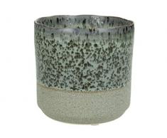 Blumentopf Steingut - grau