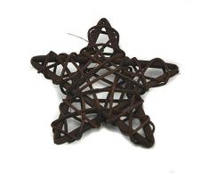 Ougual Rattan Sterne für Haus Garten Kranz Baumdekoration 9cm braun