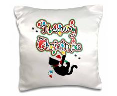 3dRose PC 185571 _ 1 Funny Pink Talk to The Paw Cool Siamesische Katze Kissen Fall, 40,6 x 40,6 cm