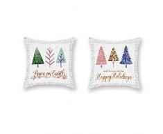 Doitely Set von 2 Eiswürfel-Kissenbezügen, quadratisch, superweich, 45,7 x 45,7 cm, Nahaufnahme mit Zitronenscheibe, Eisgetränke-Kissenbezüge, für Zuhause, Sofakissen, Sommer, Outdoor, Dekoration, Kissenbezüge 18 x 18 Hh