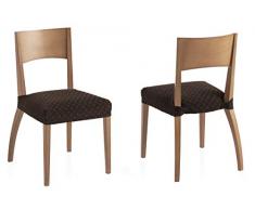 Bartali Zweier Set Stretch Hussen für Stühle Olivia - Farbe Braun - Größe (45 x 45 cm)