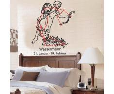 INDIGOS 4052166057059 Wandtattoo w376 Wassermann - Sternzeichen Wandaufkleber 120 x 98 cm, rosa