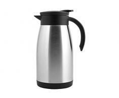 Officine Standard 740220 Thermoskanne Edelstahl mit Griff schwarz, Lt 1,2, 18/10