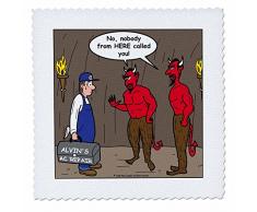 3dRose qs_3028_1 Klimaanlage Repair in Hell Quilt Square 25,4 x 25,4 cm