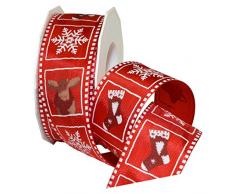 Morex Ribbon 29440/20–609 Weihnachten Landhaus French Draht Acetat Band, 1 1/5,1 cm X 22 YD, rot