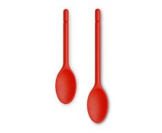 Zeal JSET21R Kochlöffel, Silikon, antihaftbeschichtet, 25 cm / 30 cm, Rot