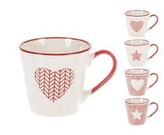 H&H 830877 Crochet Teetassen, New Bone China, 200 cc, 4-teilig