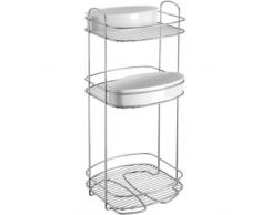 Metaltex 403718322 Regal Orbit mit 3 Etagen, Plastik, weiÃ/Silber, 26 x 27 x 65 cm