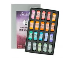 Jack Richeson Hand gerollt Weiche Pastellkreiden Spectrum: mid-Lights 1, 20-teilig