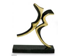 NOVICA Metallic Romantische Bronze Skulptur, 26 cm hoch The Leap