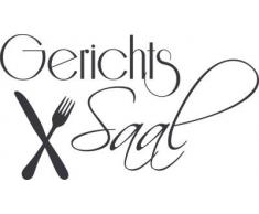 Graz Design 620137_57_073 Wandtattoo Wandaufkleber fr Kche Esszimmer Essen Gerichtssaal mit Messer u. Gabel 102x57cm Dunkelgrau