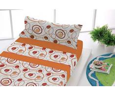 SABANALIA Flanell-Bettwäsche Dance (erhältlich in verschiedenen Größen und Farben) Bett 80 cm orange