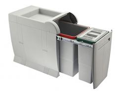 ELLETIPI City PTA 3045 A Abfalleimer Mülltrennung, ausziehbar für Base, grau, 28 x 47 x 44 cm