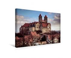 Calvendo Premium Textil-Leinwand 45 cm x 30 cm quer, Schlosskirche Quedlinburg | Wandbild, Bild auf Keilrahmen, Fertigbild auf echter Leinwand, Leinwanddruck Menschen Menschen