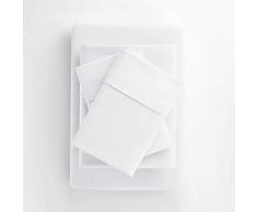 Egyptian Luxury Hotel Collection 4er Set Bed Sheet – Tiefe Taschen, Falten und farbbeständig, hypoallergen, Bettlaken und Kopfkissen Set Twin weiß