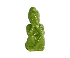 Urban Trends Keramik sitzend Buddha Figur mit dem Ushnisha und Kopf auf Hände in Gloss Finish, grün