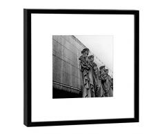 COGNOSCO Fotografie im Holzrahmen: Kunsthalle mit Karyatiden Fotodruck-Format 27 x 27 cm-Rahmenfarbe schwarz-Hochwertiges Wandbild, Geschenkidee oder Souvenir aus Düsseldorf, Holz, Weiß, Rahmen